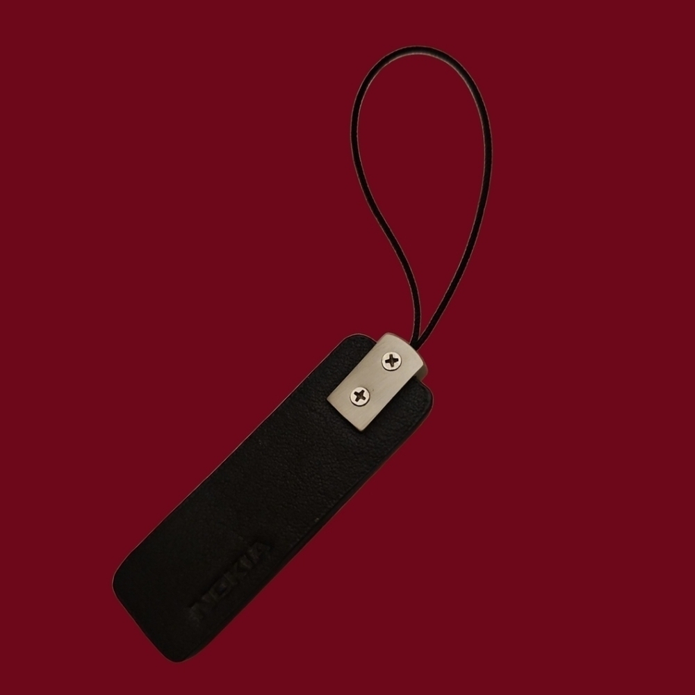 Nokia Black Leather Phone Charm